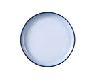 image of Yanco SN-109 Round Deep Plate, 8 7/8" Dia x 7/8" H, Melamine, White/Black, Dishwasher Safe - Dozen