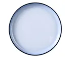 image of Yanco SN-112 - Deep Round Melamine Plate, 11½" Dia x 1" H, White/Black, Dishwasher Safe - Dozen