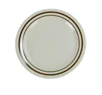 image of Yanco SS-107 - 7¼" Round Melamine Dinner Plate, Brown Band/Beige, Dishwasher Safe - Dozen