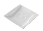 image of Yanco SW-002 Sea Wave Saucer, 5-1/2" x 5-1/2" White Porcelain, Dishwasher/Oven/MW Safe - Dozen