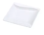 image of Yanco SW-105 Sea Wave Square Plate, 4½" x 4½" Bone Porcelain, Wavy Rim, Dishwasher Safe - Dozen