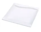image of Yanco SW-106 Sea Wave Square Plate 5-1/2" x 5-1/2" White Porcelain, Dishwasher Safe - Dozen