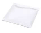 image of Yanco SW-109 Sea Wave Square Plate, 9" x 9", Bone White Porcelain, Dishwasher Safe - Dozen