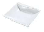 image of Yanco SW-307 - Wave Grapefruit Bowl, 10 oz, 6‑1⁄2" Square Porcelain White, Dishwasher Safe - Dozen