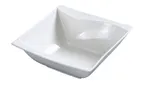 image of Yanco SW-508 Square Bowl, 48 oz (1.5 qt) White Porcelain 8.5"×8.5" Wavy Rim Dishwasher Safe - Dozen