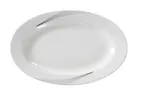 image of Yanco UR-210 Oval Platter, 9½" L x 6¾" W, White Porcelain, Wide-Rim, Dishwasher Safe - Dozen