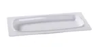 image of Yanco VE-413 Venice Deep Rectangular Plate 12-7/8" x 6-7/8" White Melamine Dishwasher Safe - Dozen