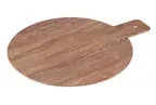 image of Yanco WD-109 Tray, 8-1/2" Diameter, Melamine Wood Look, Brown, Dishwasher Safe Handle - Dozen