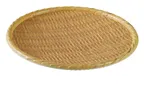 image of Yanco WD-507 Round Serving Tray, 7" Diameter, Melamine Bamboo‑Look, Browns - Dozen