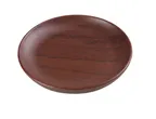 image of Yanco WL-108 Woodland Plate – 8" Round Melamine Plate, Brown Wood Grain, Rolled Edge - Dozen