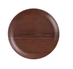 image of Yanco WL-111 Woodland Plate - 11" Round Melamine, Brown Wood Grain, Rolled Edge, 11" Dia - Dozen