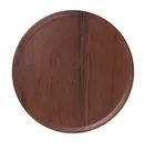 image of Yanco WL-1110 - 10-1/4" Round Rolled Edge Melamine Plate, Brown Wood Grain, 10-11" - Dozen