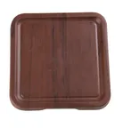 image of Yanco WL-307 - 7-1/2" Square Melamine Tray, Wood Grain, Browns, Footed - Dozen
