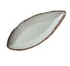image of Yanco YO-2114 - Oval Melamine Plate, 14½" L x 6" W x 1¾" H, Matte Green, Dishwasher Safe - Dozen