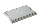 image of Yanco YO-4013 - Green Melamine Rectangular Plate 13-1/2" x 9-3/4" x 1-1/8" H with Foot - Dozen