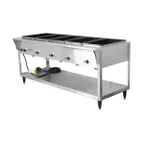 image of Vollrath 38219 76" ServeWell® SL-Hot Food Table w/ (5) Sealed Wells and Undershelf