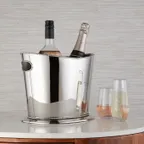 image of American Metalcraft B2BWB Wine Bucket Cooler, 9" Dia x 9" H, 2‑Bottle Stainless Steel Finish