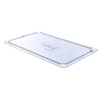 image of Carlisle 10210U07 Handled Lid, 1/1 Clear Polycarbonate, Non‑Slip -40° to 212°F, NSF, Dishwasher Safe
