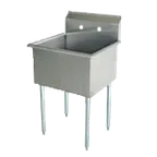 image of Serv-Ware BS1-1818-V 21" One Compartment Sink, 18"W X 18"L Bowl without Drainboards - 9" Backsplash