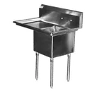 image of Serv-Ware D1CWP1818L-18-V 38.5" One Compartment Sink, 18"W x 18"L Bowl With Left-Hand Drainboards