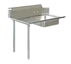 image of Serv-Ware DDT48L-CWP-V 48" Stainless Steel Soiled Dishtable, 20" x 20" Sink / Left‑to‑Right