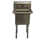 image of Serv-Ware E1CWP1818-V 23" One Compartment Sink, 18"W x 18"L Bowl Without Drainboards/18 Gauge