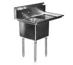 image of Serv-Ware E1CWP1818R-18-V 38.5" One Compartment Sink, 18"W x 18"L Bowl With Right-Hand Drainboards