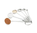 image of Vollrath 46588 Six‑Piece Measuring Spoon Set, 18/8 Stainless Steel, Stamped Sizes, Ring - Set