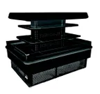 image of Kool-It KAR-110-IS-R-B Island Merchandiser, 44.8 cu.ft. Capacity, Black Stainless Steel, Remote