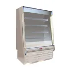 image of Howard-McCray SC-OD35E-4S-S-LED 51'' Vertical Dairy Open Air Merchandiser, Stainless Steel, Self-Contained