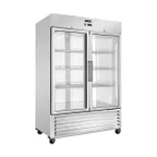 image of Vitlife Commercial VRB54RG 54" 2-Glass Door Reach-In Refrigerator, 46 cu. ft. Stainless Steel, Bottom Mounted