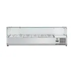 image of Vitlife Commercial VVRX2000/380G Refrigerated Countertop Condiment Station with Glass Lid, (9) Pan Capacity