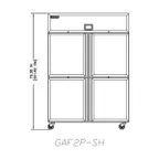 image of Delfield GAF2P-SH 55" 4-Half Height Solid Door Reach-In Freezer, Top Mounted, 46 cu. ft.