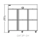 image of Delfield GAF3P-SH 83" 3-Section, 6-Solid Door Reach-In Freezer, Top Mount, 71 cu. ft., Stainless Steel