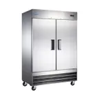 image of Norpole NE2F 32" 2-Solid Door Reach-In Freezer, Bottom Mounted, 48 cu. ft., Stainless Steel Exterior