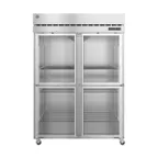 image of Hoshizaki F2A-HG 55" Two Section Reach-In Freezer w/ 4 Half Glass Doors, Top Mount, 50 cu. ft.