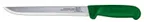 image of Omcan USA 11848 Fillet Knife - 8" Straight Blade, Stamped Construction, Green Plastic Handle