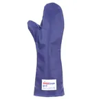 image of AllPoints 181616 - QuicKlean 18" Blue Oven Mitt, Heat Resistant to 450°F, VaporGuard™ Shell, NSF Certified