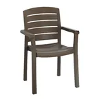 image of Grosfillex 46119037 Acadia Classic Stacking Dining Armchair, Bronze, Rexform Resin, Ladder Back