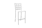image of Grosfillex UT640096 Plazza Stacking Barstool, Aluminum, Glacier White, Window Back, Footrest