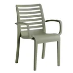 image of Grosfillex UT945818 Astoria Stacking Armchair, 23.6"W x 23.4"D x 34.7"H, Forest Green Polypropylene