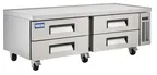 image of Hubert 197295 72" 4 Drawers Refrigerated Chef Base, Marine Edge, 16 cu. ft., Casters with Brakes