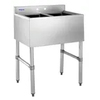 image of Hubert 29N-029 Kratos® Underbar Compartment Sink, 2 Bowls, 26"W X 18.75"D X 33"H