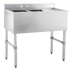 image of Hubert 29N-031 Kratos® Underbar Compartment Sink, 2 Bowls, 36"W X 18.75"D X 33"H