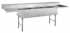 image of Hubert 29N-059 Kratos® 3 Compartment Sink, 117"W X 29"D X 43.75"H, 16 Ga, Bowls