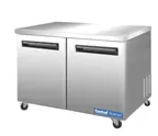 image of Hubert 56946 48" 2-Door Undercounter Freezer Stainless Steel 12 cu. ft. 120V LED Display