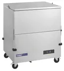 image of Hubert 69K-143 34" School Milk Cooler, Stainless, Holds 8 13x13x11" Crates, 4-Caster Wheels