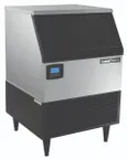 image of Hubert 69K-909 Ice Maker with Bin, 24" x 24" x 39", 75 lb Half-Cube Ice, Stainless Black-Trim