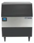 image of Hubert 69K-912 Ice Maker With Bin, 30" x 28" x 39", 100 Lb Stainless Bin, Cube Ice, Blue LED