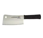 image of Omcan USA 10548 Cleaver Knife – 6" Stainless Steel Blade, Black Plastic Handle
